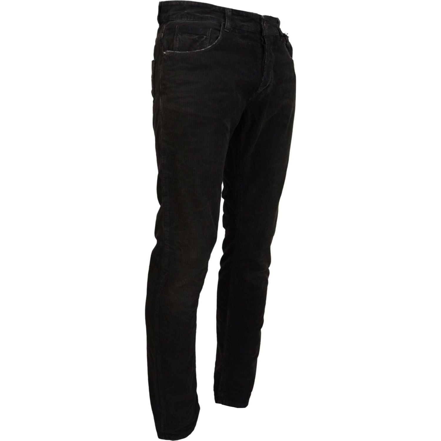 Costume National Gray Cotton Corduroy Men Casual Jeans