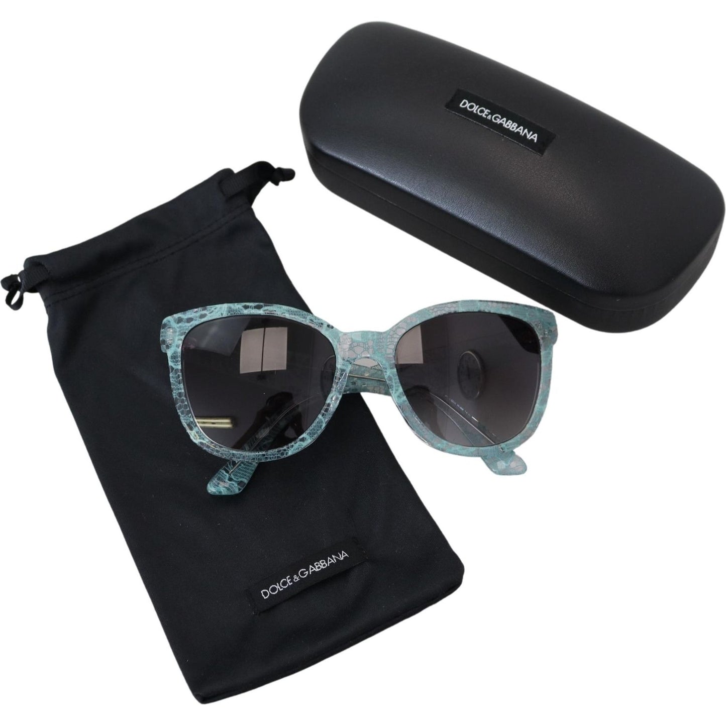 Dolce & Gabbana Blue DG4190 Lace Crystal Acetate Butterfly Sunglasses GLA1273