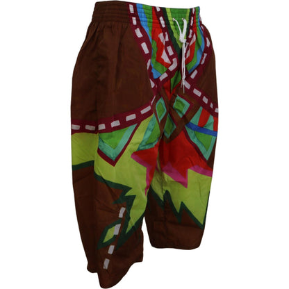 Dsquared² Multicolor Printed Men Beachwear Shorts Swimwear