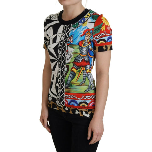 Dolce & Gabbana Multicolor Printed Women Exclusive Shirt Top TSH8142 -36