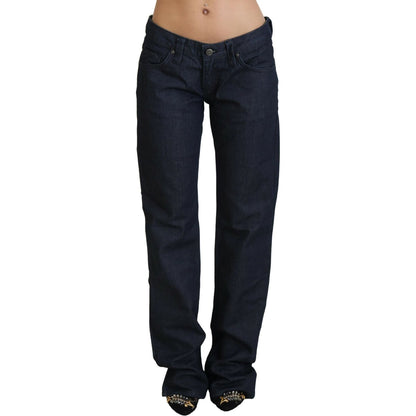 Exte Dark Blue Low Waist Straight Fit Women Denim Jeans