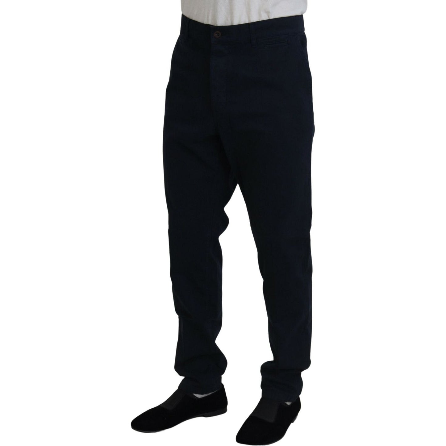 Dolce & Gabbana Blue Cotton Dress Formal Men Pants