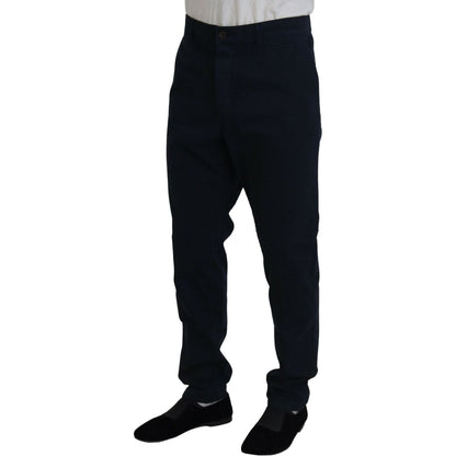 Dolce & Gabbana Blue Cotton Dress Formal Men Pants