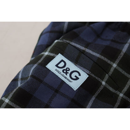 Dolce & Gabbana Multicolor Checkered Wool Men Jogger Pants