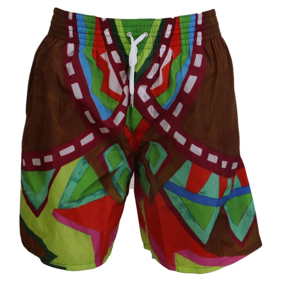 Dsquared² Multicolor Printed Men Beachwear Swimwear Short