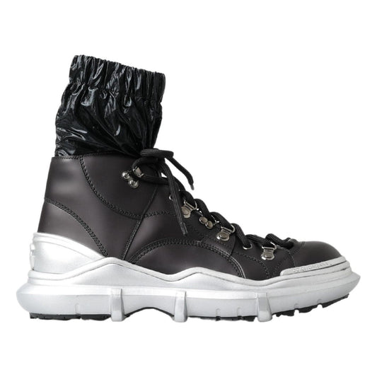 Dolce & Gabbana Black Nylon Galileo High Top Sneakers Shoes MV5005-41