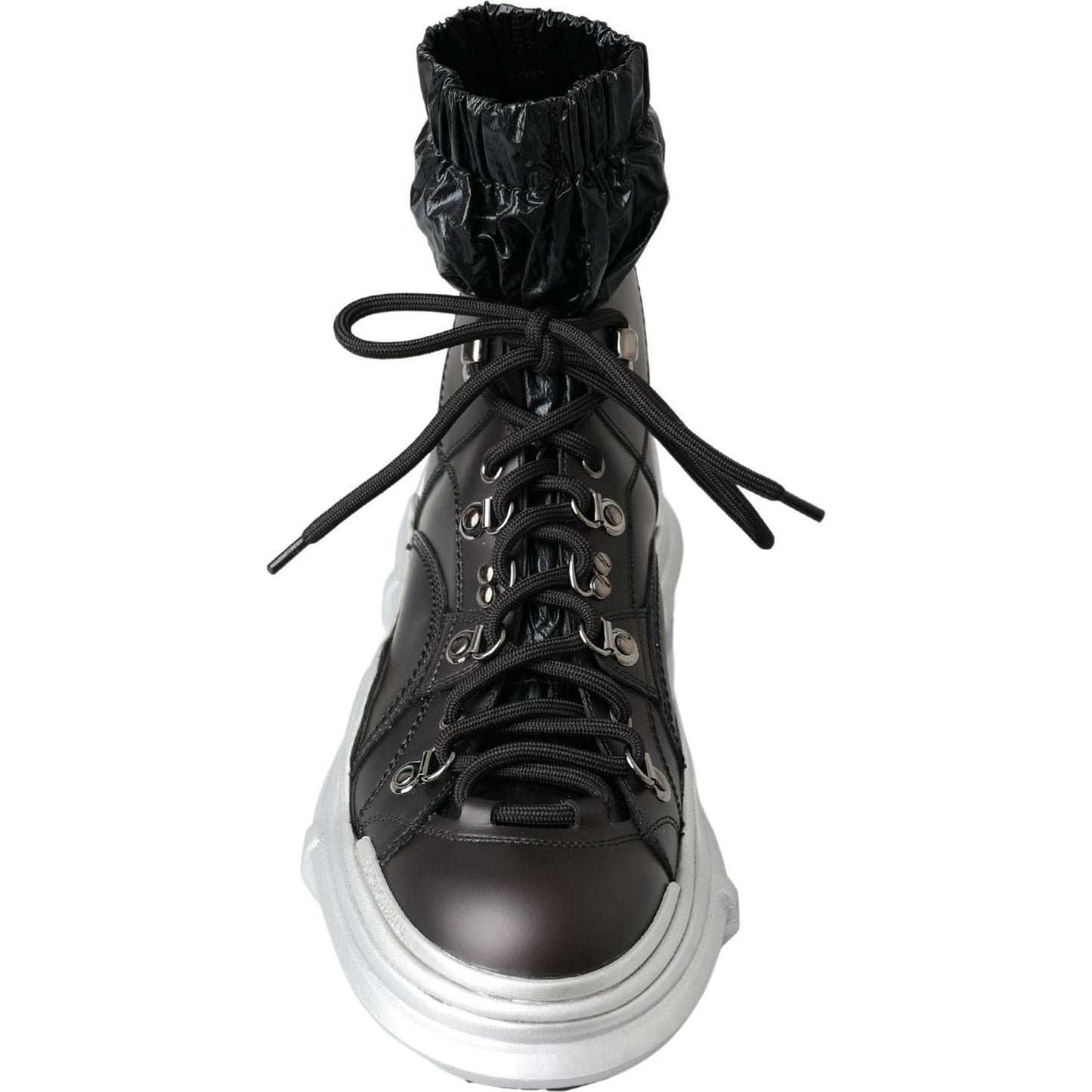 Dolce & Gabbana Black Nylon Galileo High Top Sneakers Shoes MV5005-41