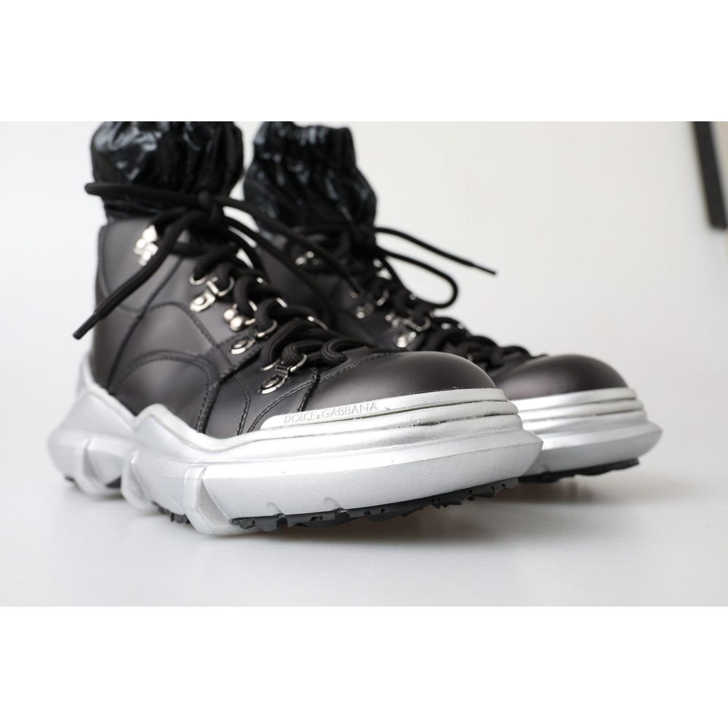 Dolce & Gabbana Black Nylon Galileo High Top Sneakers Shoes MV5005-41