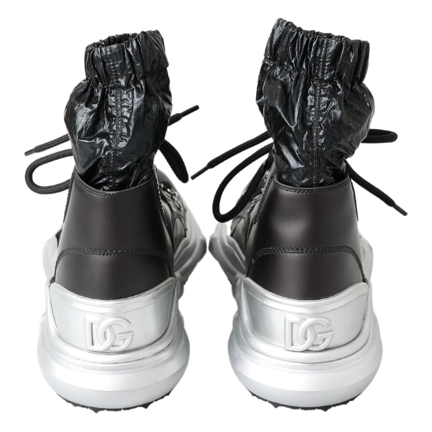 Dolce & Gabbana Black Nylon Galileo High Top Sneakers Shoes MV5005-41