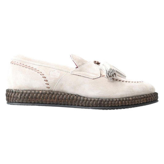 Dolce & Gabbana Ivory Suede Leather Men Espadrille Shoes MV5029-43