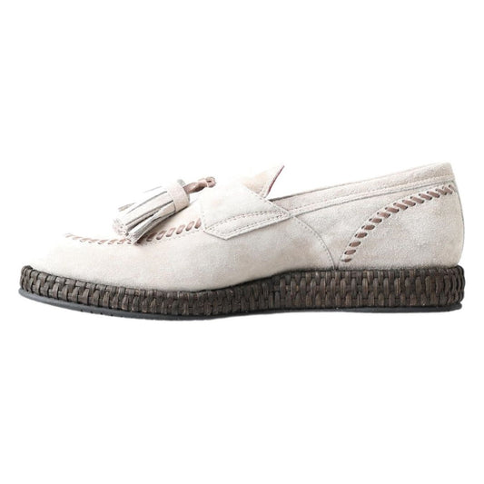 Dolce & Gabbana Ivory Suede Leather Men Espadrille Shoes MV5029-43