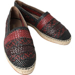 Dolce & Gabbana Black Bordeaux Buffalo Leather Espadrille Shoes MV5021-40