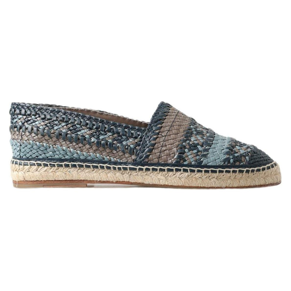 Dolce & Gabbana Blue Gray Leather Buffalo Espadrille Shoes MV5034-39