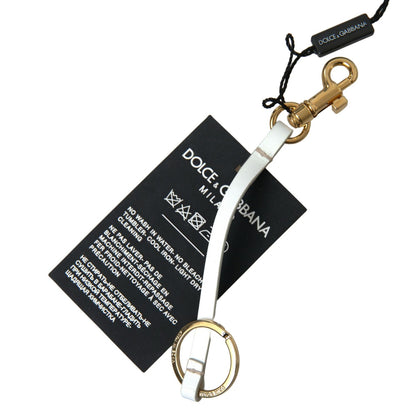 Dolce & Gabbana Black Silicone DG Logo Gold Brass Keychain