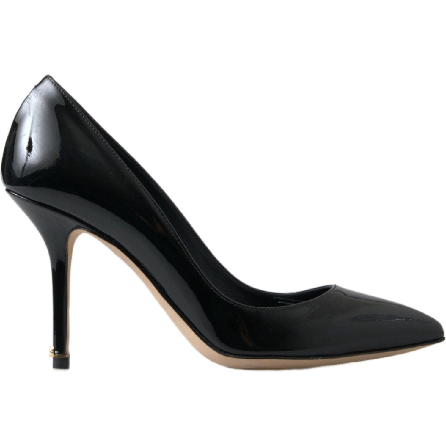 Dolce & Gabbana Black Patent Leather High Heels Pumps Shoes