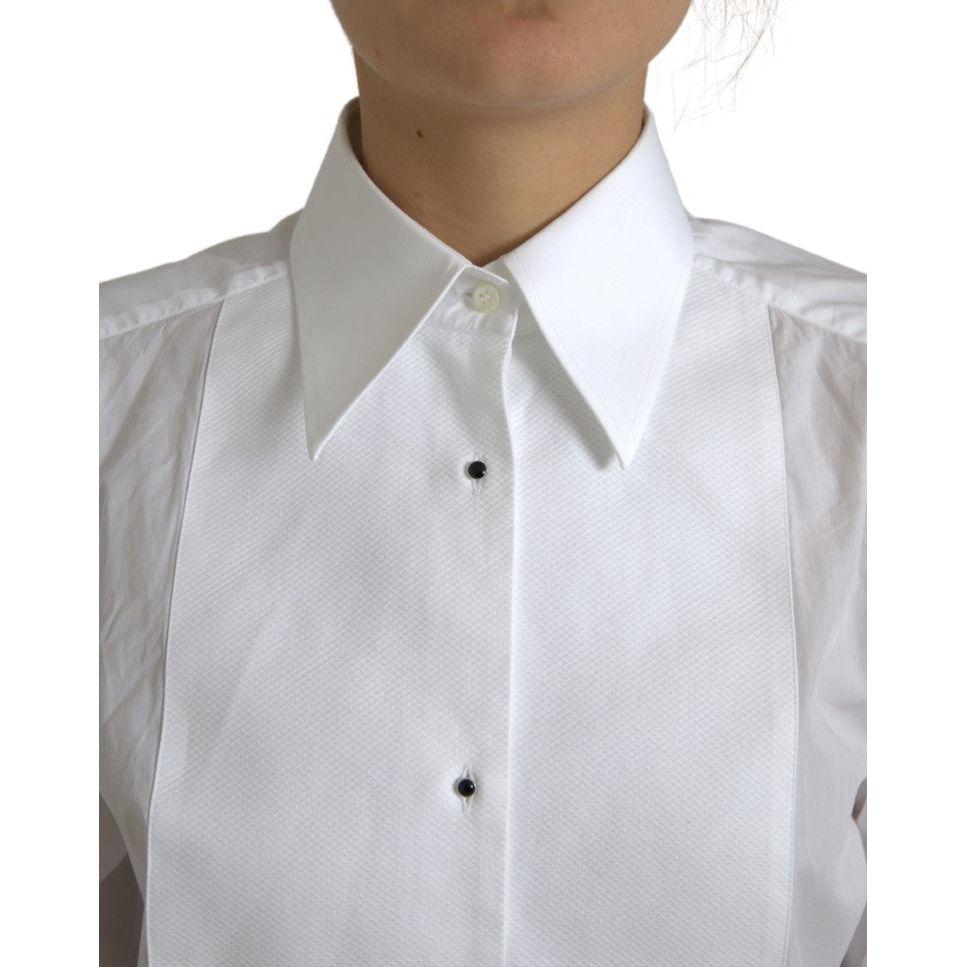Dolce & Gabbana Cotton Collared Long Sleeves Shirt White
