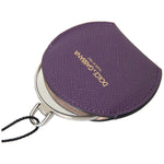 Dolce & Gabbana Purple Calfskin Leather Round Hand Mirror Holder smy101194