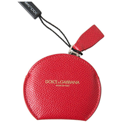 Dolce & Gabbana Red Calfskin Leather Hand Mirror Holder