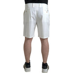 Dolce & Gabbana White Cotton Stretch Men Bermuda Denim Shorts PAN74846-56