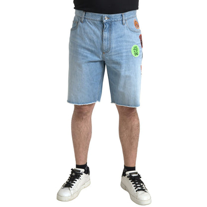 Dolce & Gabbana Light Blue Cotton Men Bermuda Denim Shorts