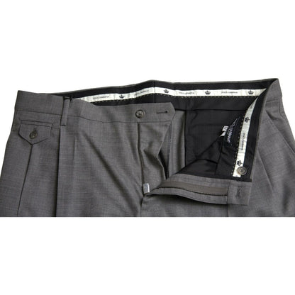 Dolce & Gabbana Gray Wool Chino Skinny Men Dress Trouser Pants