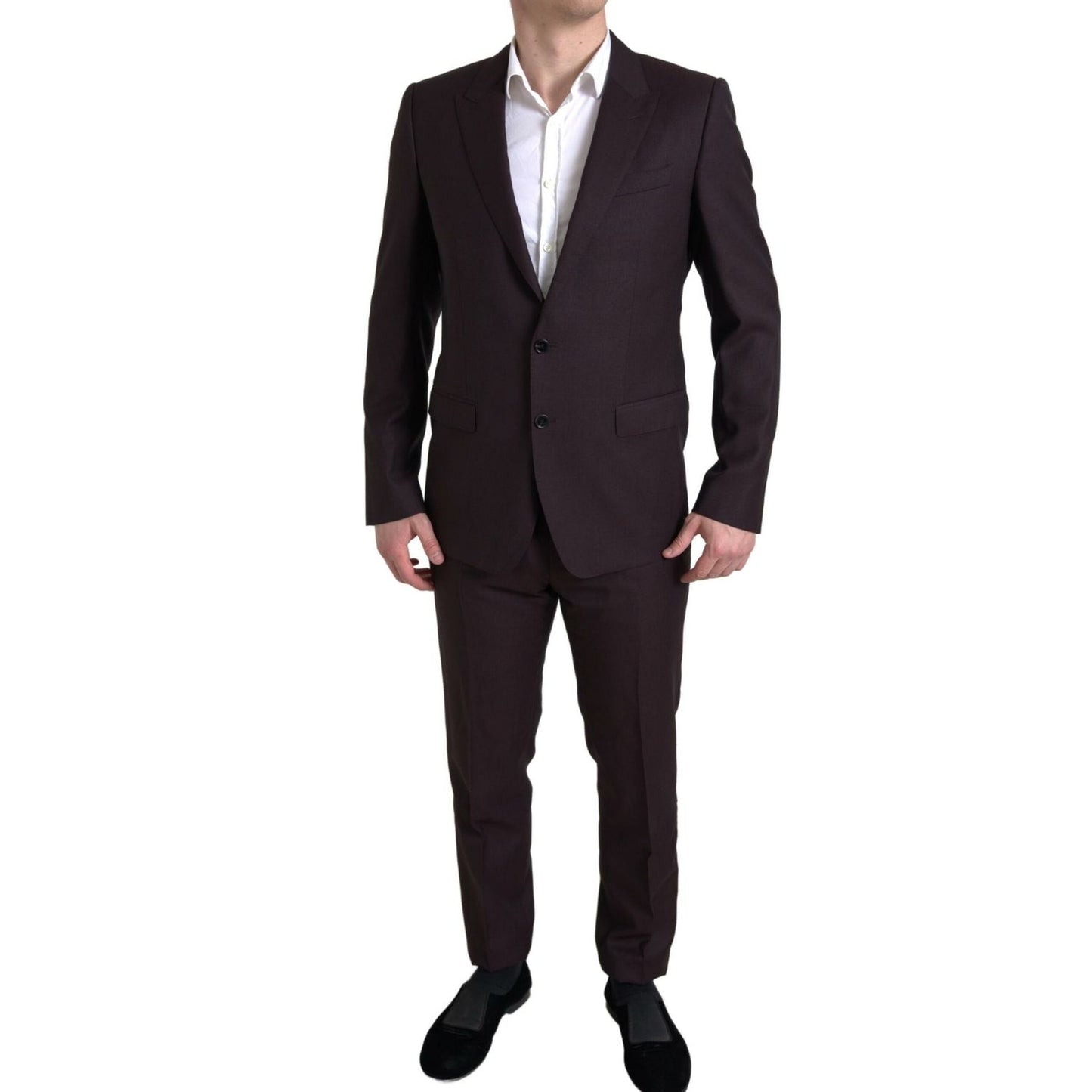 Dolce & Gabbana Maroon 2 Piece Single Breasted MARTINI Suit