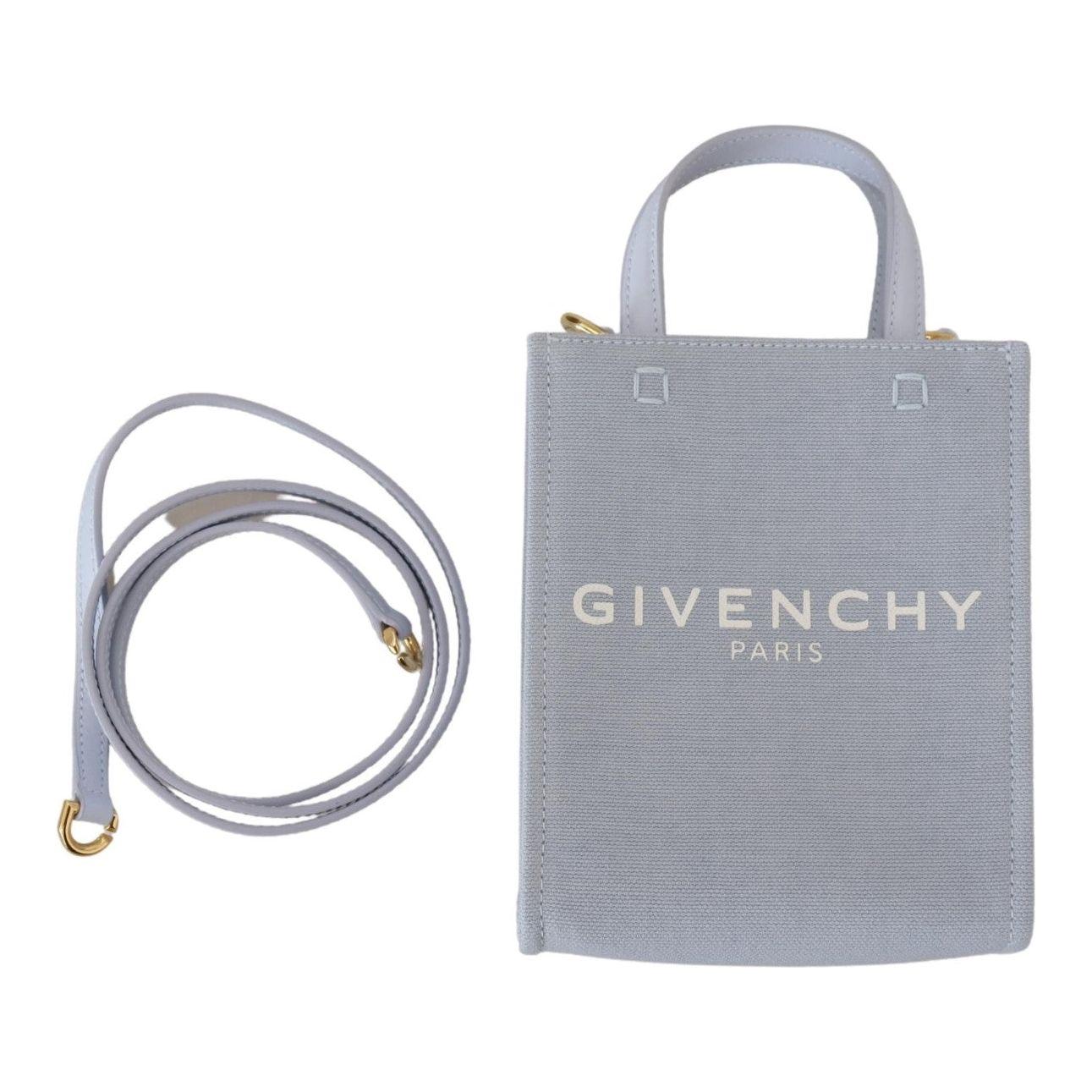 Givenchy Blue Coated Canvas Vertical Cloud Mini Shoulder Bag