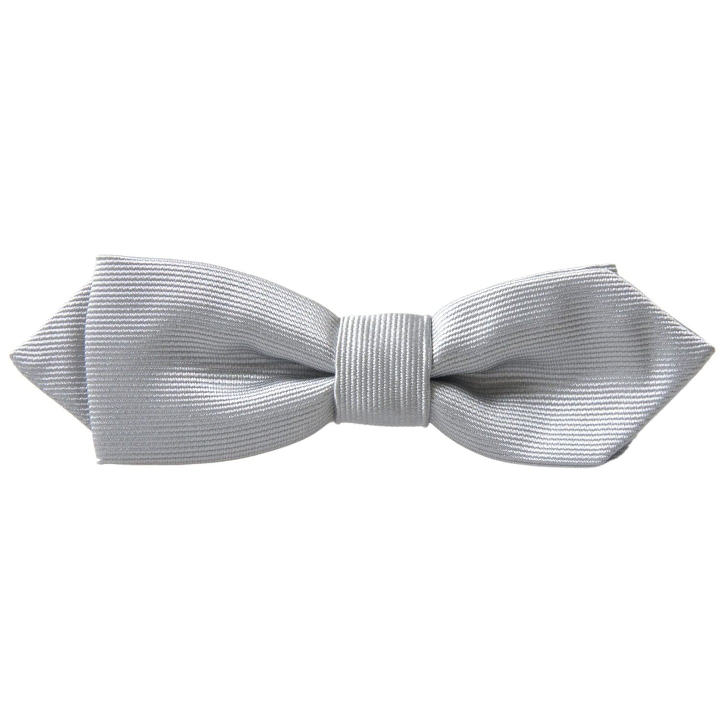 Dolce & Gabbana Gray Silk Adjustable Men Neck Papillon Bow Tie