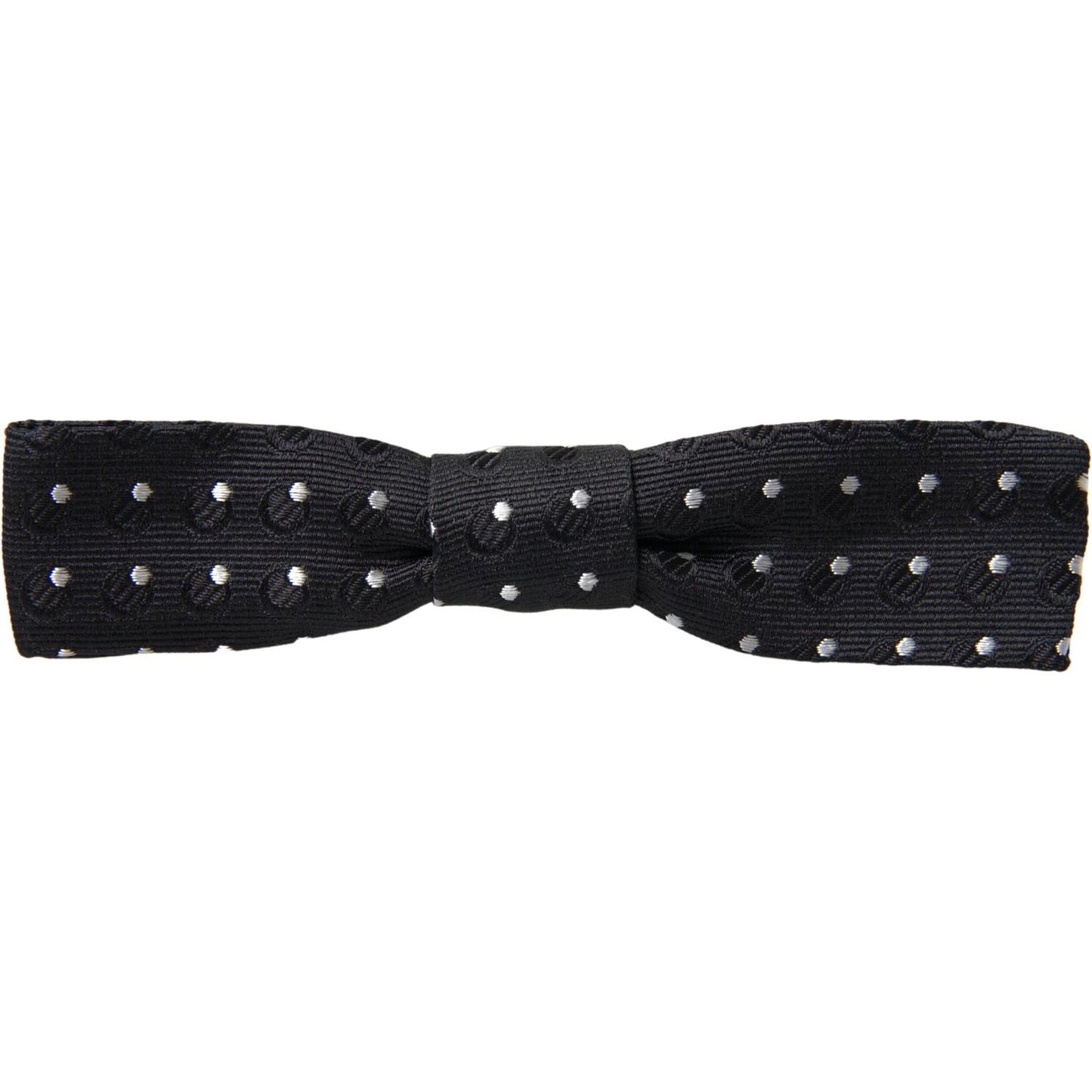 Dolce & Gabbana Black Polka Dot Silk Adjustable Men Neck Papillon Bow Tie