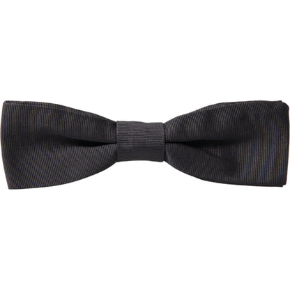 Dolce & Gabbana Dark Gray Silk Adjustable Neck Men Papillon Bow Tie