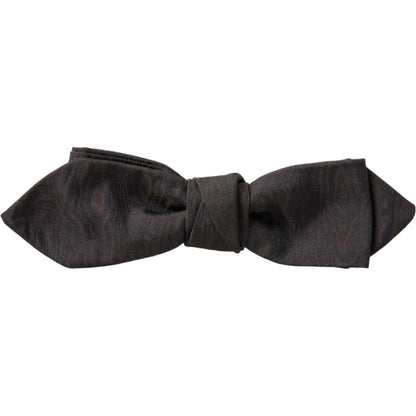 Dolce & Gabbana Brown Polyester Silk Adjustable Neck Men Papillon Bow Tie