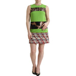 Dolce & Gabbana Apple Green Sleeveless Panelled Shift Dress DR281015-38