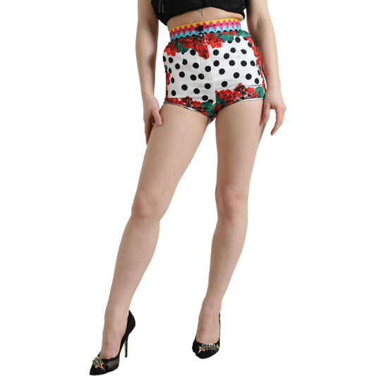 Dolce & Gabbana Multicolor Floral Polka Dot Hot Pants Shorts PAN74895-40