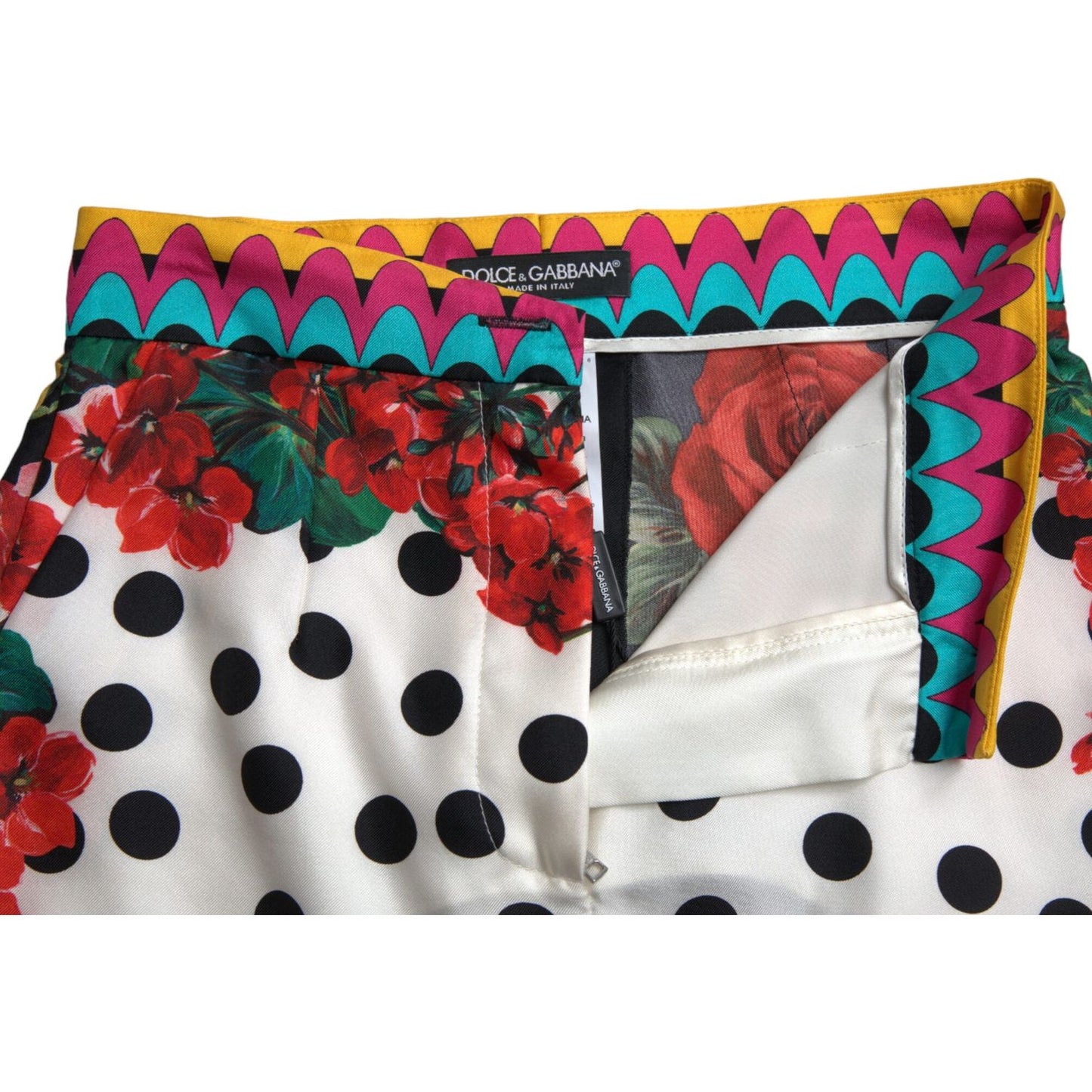 Dolce & Gabbana Multicolor Floral Polka Dot Hot Pants Shorts PAN74895-40