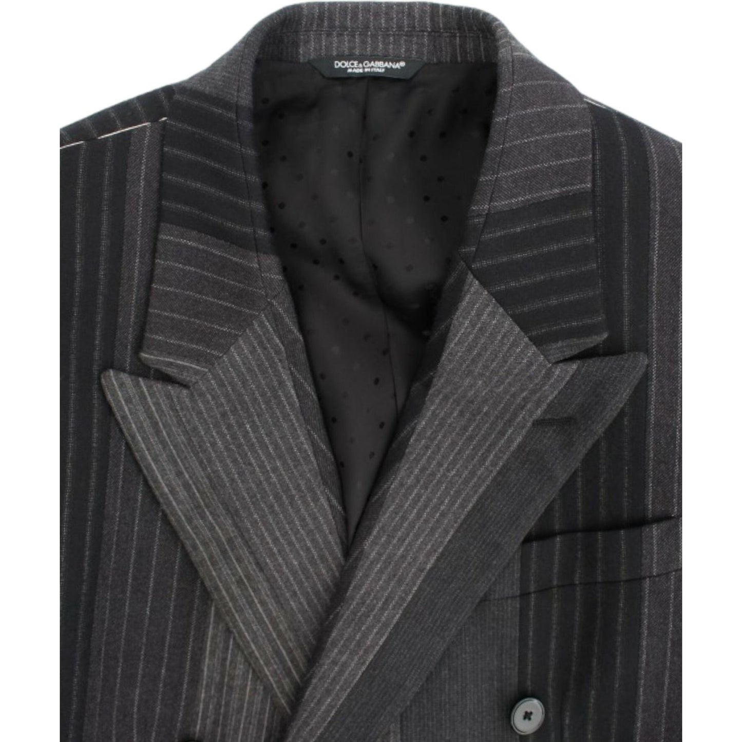 Dolce & Gabbana Gray striped wool stretch blazer