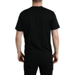 Dolce & Gabbana Black Cotton Dog Tag Round Neck T-shirt TSH84636-52