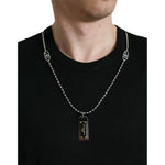Dolce & Gabbana Black Cotton Dog Tag Round Neck T-shirt TSH84636-52