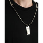 Dolce & Gabbana Black Cotton Dog Tag Round Neck T-shirt TSH84636-52