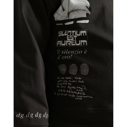 Dolce & Gabbana Dark Gray Cotton Button Down Pullover Sweater