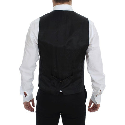 Dolce & Gabbana Black Wool Formal Dress Vest Gilet Weste