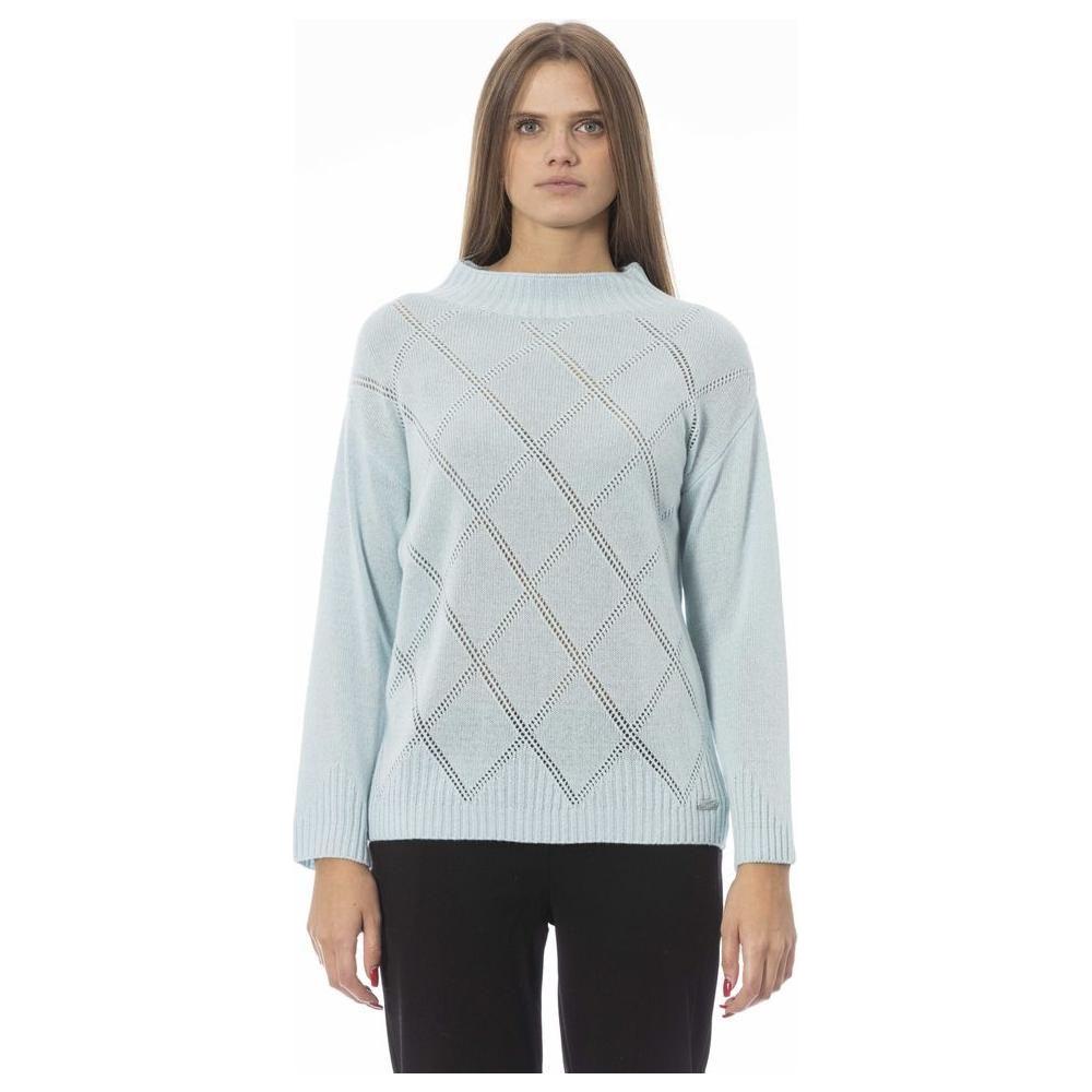 Baldinini Trend Light Blue Wool Sweater
