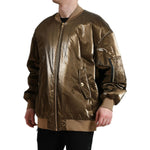 Dolce & Gabbana Elegant Bronze Bomber Jacket Dolce & Gabbana Dark Slate Gray