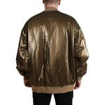 Dolce & Gabbana Elegant Bronze Bomber Jacket Dolce & Gabbana Dark Slate Gray