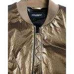 Dolce & Gabbana Elegant Bronze Bomber Jacket Dolce & Gabbana Dim Gray