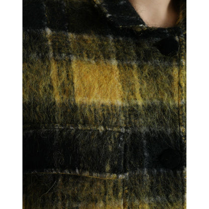 Dolce & Gabbana Yellow Plaid Long Sleeve Casual Coat Jacket 1728,67345645728,Clothing,Dolce & Gabbana,IT40|S,Jackets & Coats - Clothing,Jackets & Coats - Women - Clothing,Material: 27% Angora 26% Polyester Film Fiber 21% Wool 10% Nylon 8% Virgin Wool 8% M