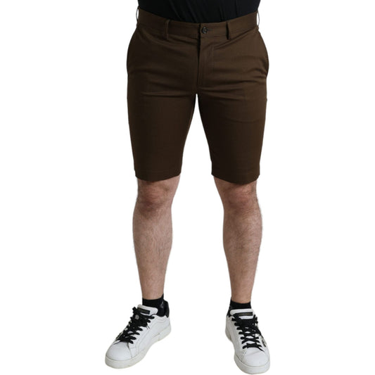 Dolce & Gabbana Brown Cotton Stretch Men Bermuda Shorts