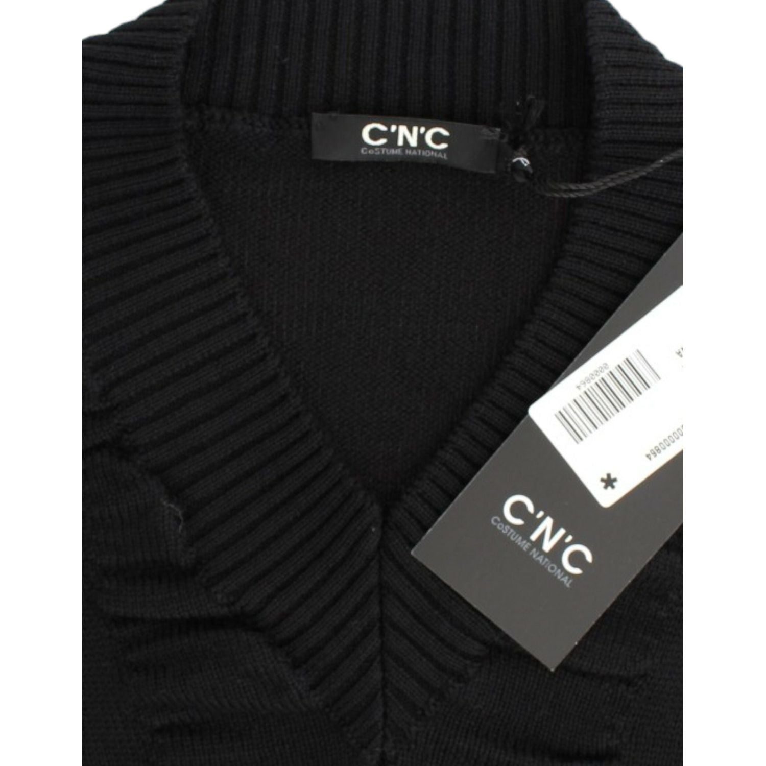 Costume National Black V-neck wool sweater