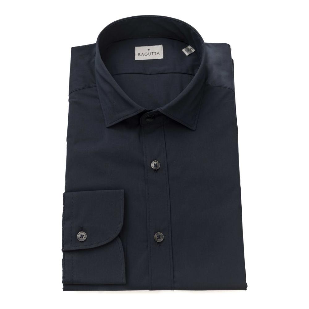 Bagutta Blue Cotton Men's Slim Shirt