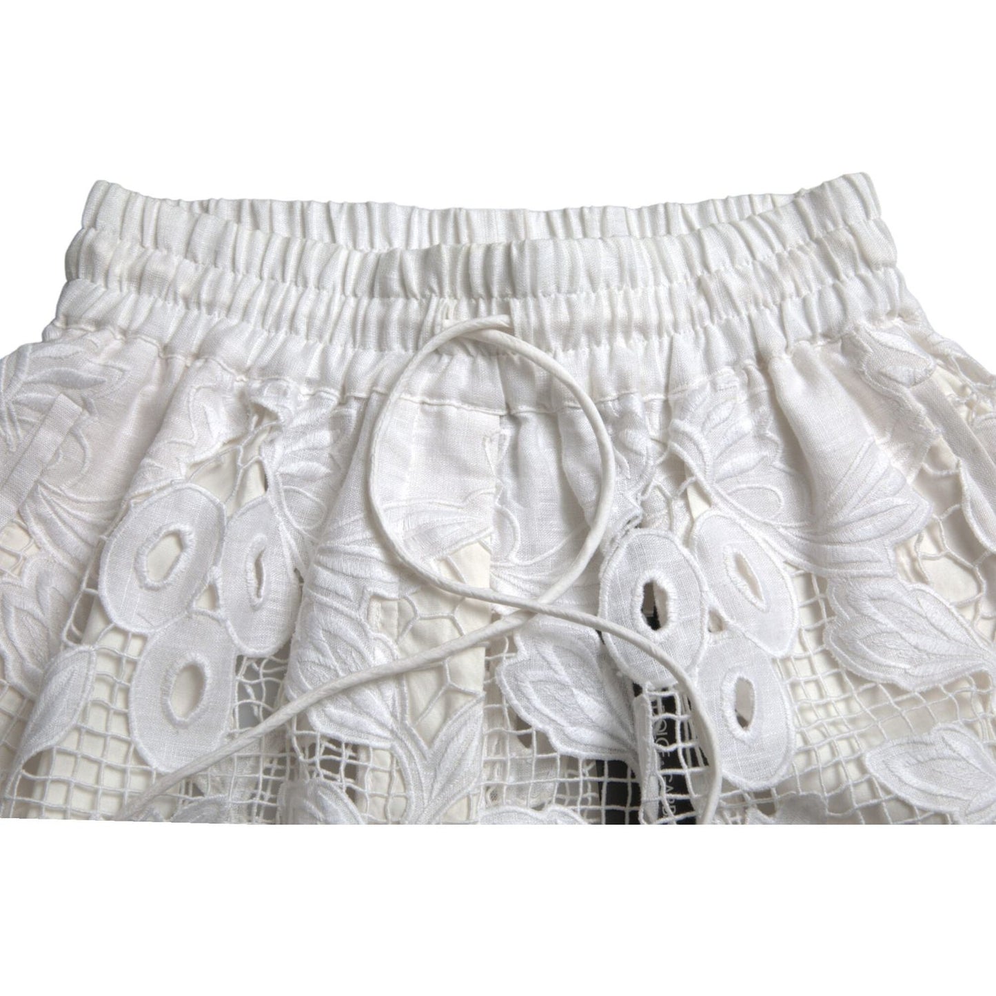 Dolce & Gabbana White Cotton Cutout High Waist Bermuda Shorts PAN74892-40