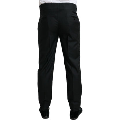 Dolce & Gabbana Black Wool Slim Fit Formal Trouser Dress Pants